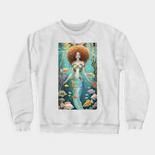 Gustav Klimt's Mystical Siren: Inspired Mermaid Art Crewneck Sweatshirt